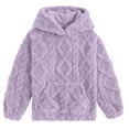 thumbnail image 7 of VKOYWKM Girls Fuzzy Fleece Pullover Warm Winter Hoodies Sweatshirt Casual Long Sleeve Loose Kids Sherpa Hoodie with Pocket, 7 of 7