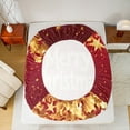 thumbnail image 5 of jejeloiu Merry Christmas Gold Stars Autumn Fall Leaves Twin Sheet Set,Lightweight Unisex Bedding,3-Piece, 5 of 7