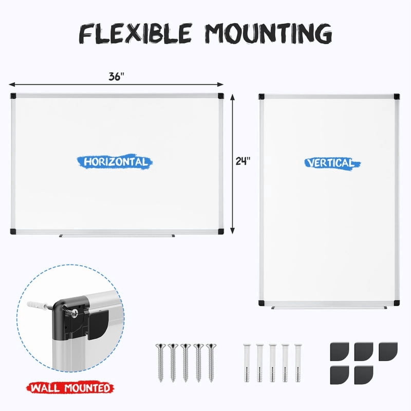 Gianna 36" X 24" Magnetic Dry Erase Board with Aluminum Frame, Whiteboard for Home，School，Office