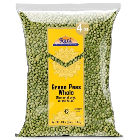 Rani Green Peas Whole, Dried (Vatana, Matar) 4lbs (64oz) ~ All Natural | Vegan | Gluten Friendly | Kosher