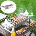 thumbnail image 4 of Parrilla portátil plegable para 2 o 3 personas. Parrilla de acero inoxidable de sobremesa, ideal para cocinar al aire libre, acampar y disfrutar del jardín., 4 of 9