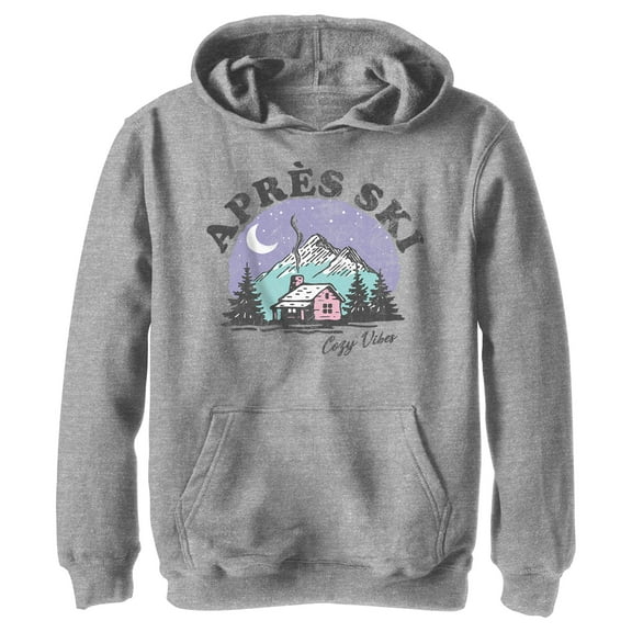 Boy's Lost Gods Après Ski  Pull Over Hoodie Athletic Heather Large