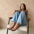 thumbnail image 6 of Cushionaire Tory Strappy Flat Sandals for Women, Toe Ring Sandals with Adjustable Buckle Ankle Strap, Wrap Style, 6 of 17