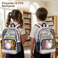 thumbnail image 4 of COEQINE Clear Backpack for School Girls PVC Transparent Backpack for Women Girls, 17 Inch Large See Through Book Bag Heavy Duty Daypack for Casual Sport Beach, Golf Ball Bow Print, 4 of 7