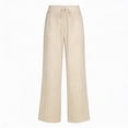 thumbnail image 4 of RUTAYY Women's Pants Casual Straight Leg Stripes Side Pockets Comfortable Loose Fit Bottoms with Drawstring Waist Classic Seaside Trousers, 4 of 4