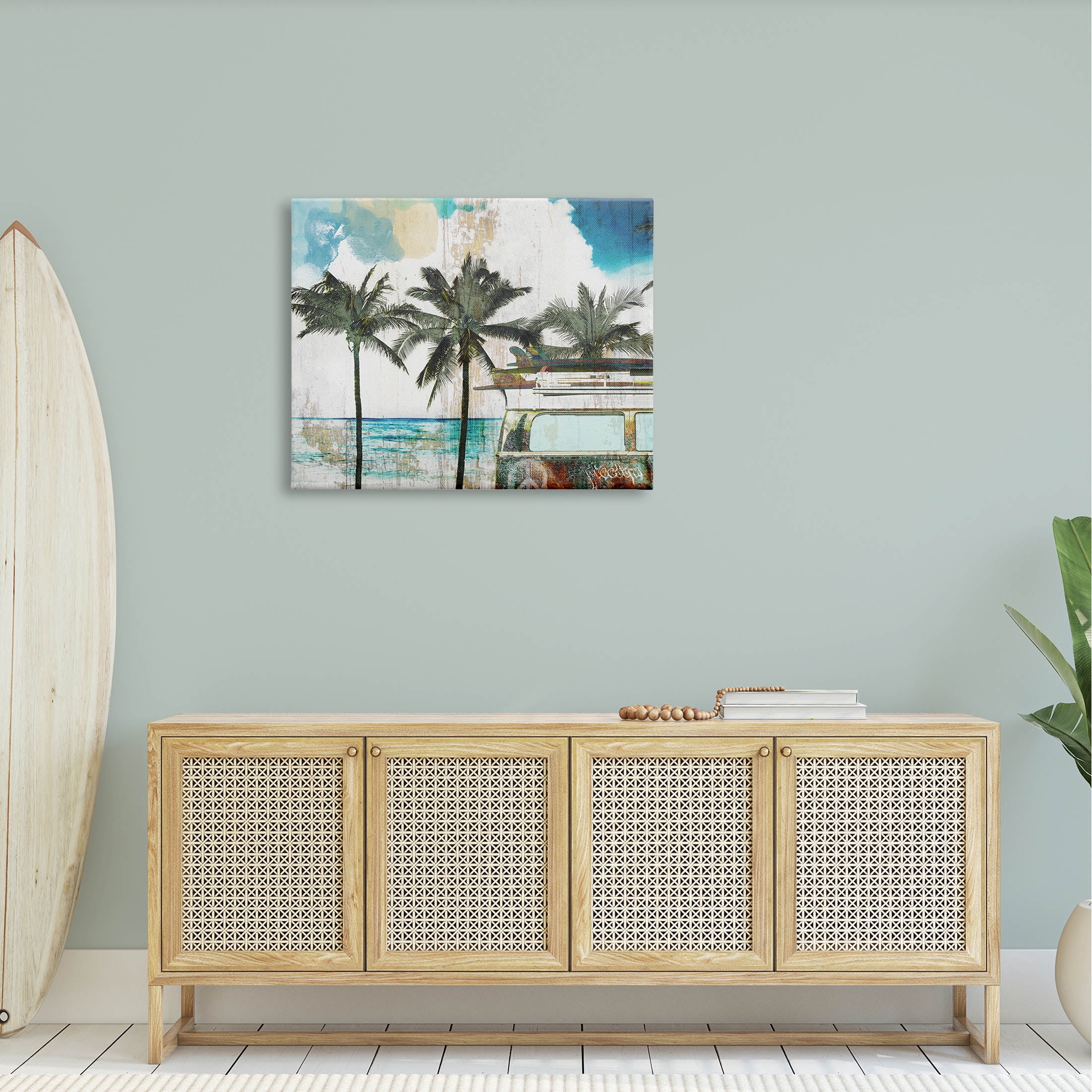 Stupell Industries Rustic Vacation Palm Trees Graphic Art Gallery Wrapped Canvas Print Wall Art, Design by Sophie 6
