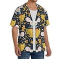 thumbnail image 4 of Vsdgher Mouse Cheese Print Men's Wrinkle Free Untucked Cuban Shirt Business Casual Button Down Shirts Short Sleeve Shirt, 4 of 7