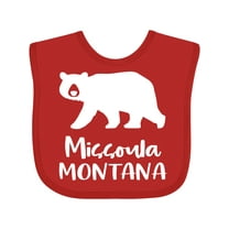 Inktastic Missoula, Montana White Bear Silhouette Boys or Girls Baby Bib