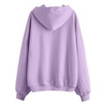 thumbnail image 4 of VISALY Womens Zip Up Hoodies Sweater Jacket Fall Jacket Oversized Pocket Sweatshirt Casual Zipper Jacket Solid Color Long Sleeve Tops Comfy Sweaters Loose Sweaters Lightweight Sweaters Purple M, 4 of 4