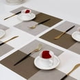 thumbnail image 2 of Mantel Individual Lavable Antideslizante 8 Piezas Color Caqui Enrejado, 2 of 8