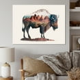 thumbnail image 2 of Designart Double Exposure Of A Buffalo With Nevada Landscape I Canvas Wall Art, 2 of 5