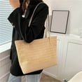 thumbnail image 5 of ladies fashion personality handbag beach texture straw canvas bag shoulder bag handbag, 5 of 6