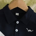 thumbnail image 5 of MuXiKeJi Clothes Dinosaur Embroidery Color Block Two Piece Set for Baby Boys Summer Casual Short Sleeve Tee and Shorts Outfit, 5 of 6