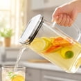thumbnail image 4 of MMJ Large Glass Water Pitcher 1500ml Heat Resistant with Handle and Lid for Cold Tea Juice 9.65x3.15x3.15in, 4 of 7