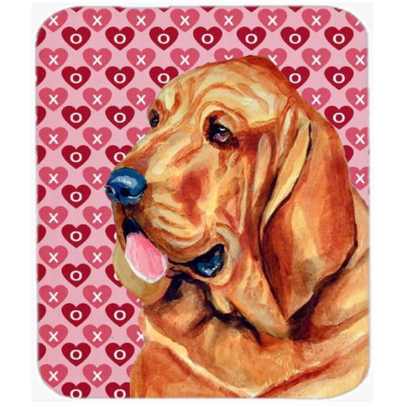 Bloodhound Hearts Love And Valentines Day Mouse Pad, Hot Pad or Trivet