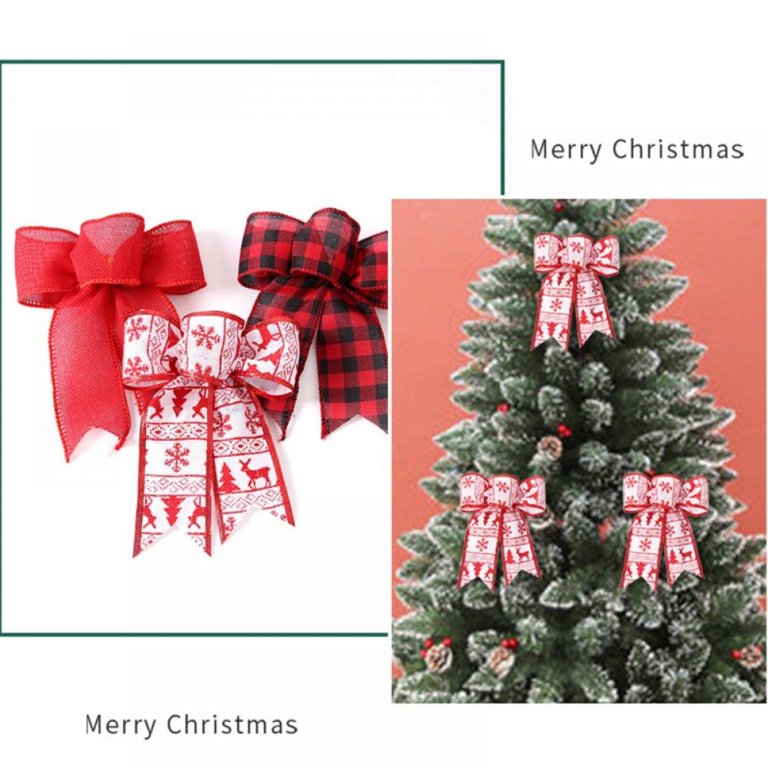 Rocky Mountain Goods Red Bow - Christmas Wreath Bow - Great for Large Gifts  - Indoor/Outdoor use - Waterproof Velvet - Attachment tie Included for