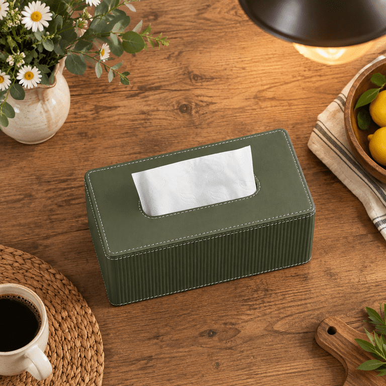Pu Leather Tissue Box Cover Rectangle Holder Rectangular - Walmart.com