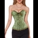 thumbnail image 2 of Corsé Moldeador con Cordones y Estampado Floral Renacentista para Mujer, Sin Mangas, con Cuello en V. Verde 5XL, 2 of 9
