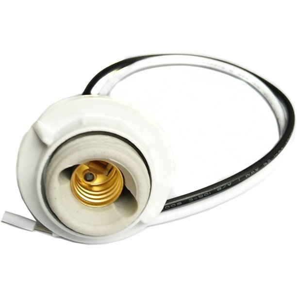 FINELED E12 Candelabra Porcelain Threaded Socket with Metal Shade Ring