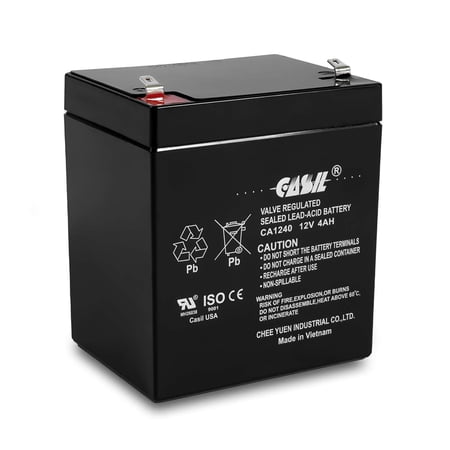 Casil CA1240 12V 5Ah Sealed Lead Acid Battery - Replacement for First Alert ADT Alarm Systems - Rechargeable SLA Brand New