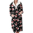 thumbnail image 1 of Women's Fleece Plush Robe Long Warm Plush Bathrobe Loungewear Jacket Printed Comfort Robe, 1 of 5