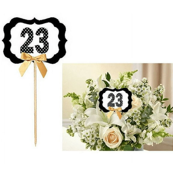 23rd Birthday / Anniversary Table Decoration Party Centerpiece Pick - Set of 6