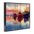 thumbnail image 2 of Stupell Industries Traditional Red & Blue Boats at Sunset Black Framed Giclee Art, 30 x 24, by Franklyn Gregory, 2 of 8