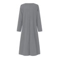 thumbnail image 4 of Women's Autumn Winter Loose Long Sleeve Plus Size Fleece Solid Color Casual Dress, Gray, Size XL, 4 of 5