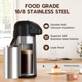 thumbnail image 2 of Dispensador de bebidas calientes de acero inoxidable Gezoss Coffee Carafe, 1,9 L, 2 of 8