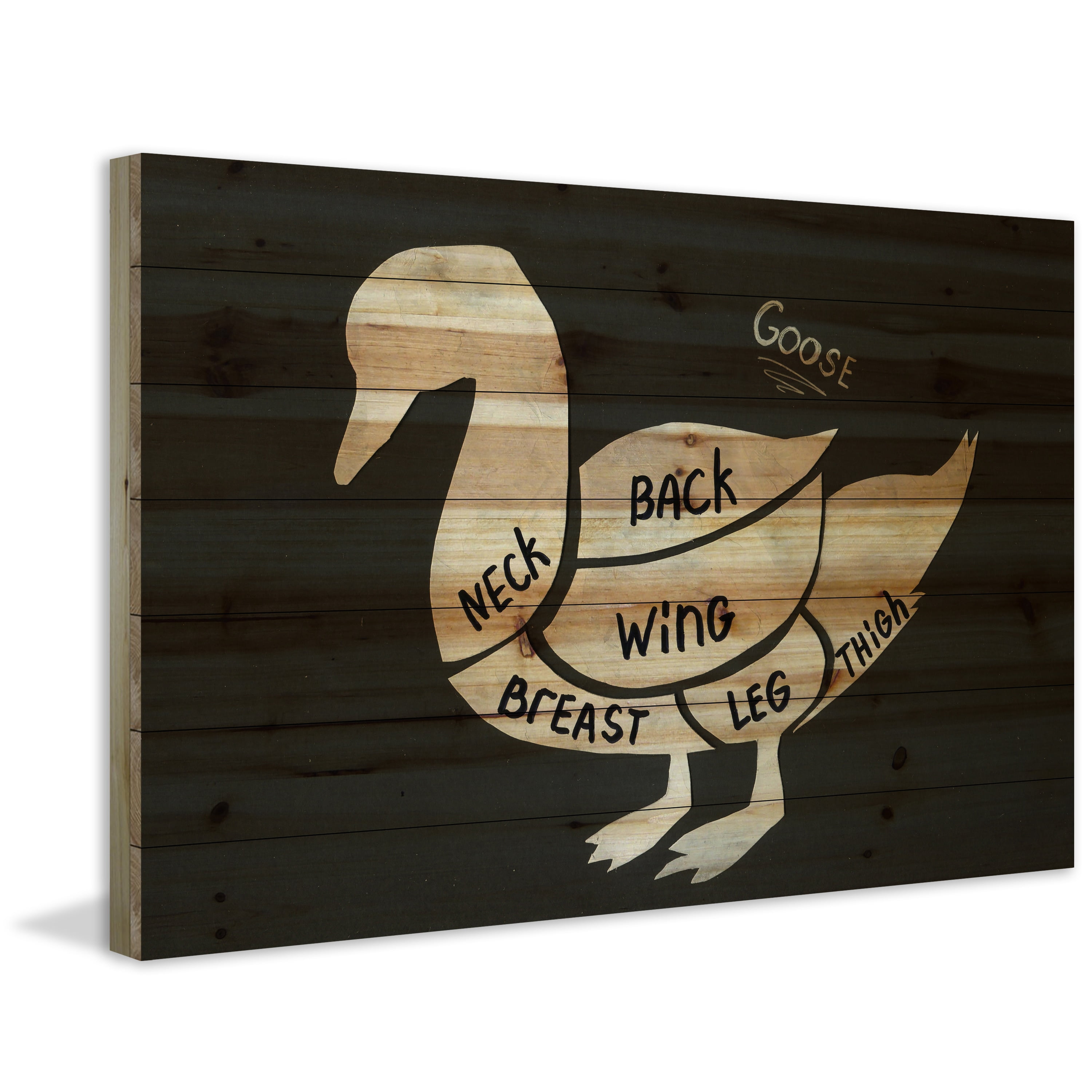 "Goose Formation" Painting Print on Natural Pine Wood