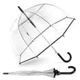 thumbnail image 2 of ShedRain Clear Bubble Umbrella - See Through, Rain Windproof Umbrella - Perfect for Weddings, Prom, Graduation and Outdoor Events - Automatic Open, Silver Crook Handle, Clear Dome with a 52 Arc Cl, 2 of 2