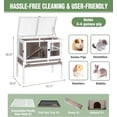 thumbnail image 5 of Aivituvin Guinea Pig Cage Indoor Rabbit Hutch with Chew-Proof Edges - Brown, 5 of 11