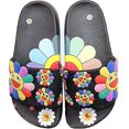 thumbnail image 1 of Children's Slippers Cute Beach Water Figure Slippers Boys And Girls Shower Pool Summer Slipper Black Flower, 1 of 5