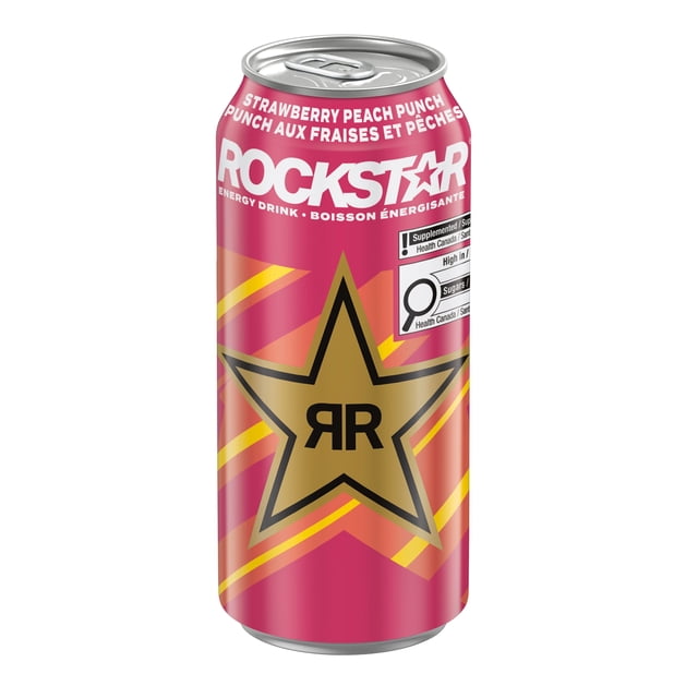 Boisson énergisante Rockstar Punch aux fraises et pêches 473 ml canette