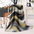 thumbnail image 2 of Black Marble Gold Wave Pattern Blanket,Comfortable Soft Lamb Wool Throw Blanket,All Season,Warm Lightweight Blankets for Sofa Bed Couch Living Room Chair,50"x60", 2 of 4