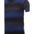 thumbnail image 3 of FashionOutfit Men's Casual Soft Striped V-neck Short Sleeve Cotton T-Shirt, 3 of 3