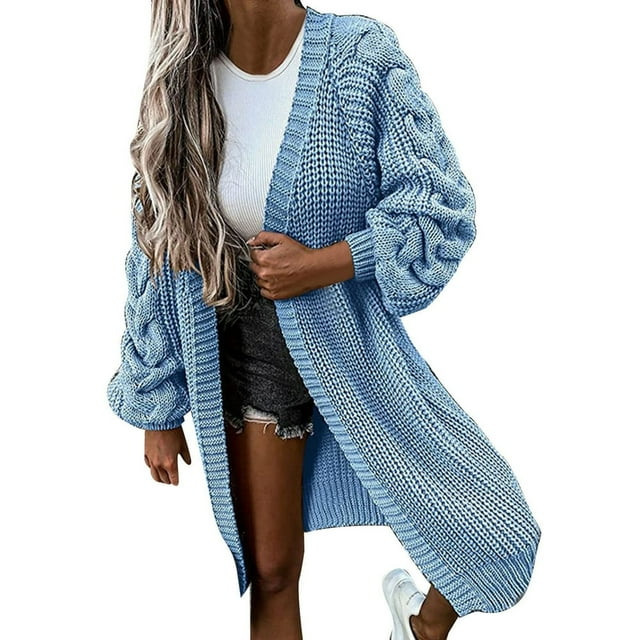 Chunky Knit Cardigan Sweaters For Women Knitted Open Front Fashion Loose Warm Oversized Sweater
