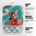 thumbnail image 3 of 4 Pack Pot Holders,Kitchen Essential, Potholder Set,Adorable Kitten Peeking From A Polka Dotted Cup, 3 of 6
