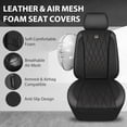 thumbnail image 4 of CAR PASS Thick Foam 3D Air Mesh Leather Car Seat Covers Front Seats Only, Luxury Breathable Premuim PU Leather Two Front Seat Covers,Compatible Universal Fit for 95% Sedan Van Truck SUV, Black, 4 of 14