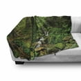thumbnail image 3 of Landscape Soft Flannel Fleece Blanket, Rainforest Trees and Fresh Grass in Nepal Jungle Wildlife Nature Tropical Photo, Cozy Plush for Indoor and Outdoor Use, 70" x 90", Green Brown, by Ambesonne, 3 of 6