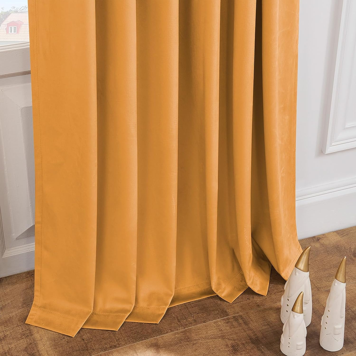 Topfinel 100% Blackout Luxury Velvet Curtain, 84 inches Long Rod