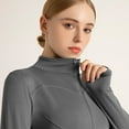 thumbnail image 4 of Womens Athletic Jackets for Workout, Scrub and Gym Jackets Women-Sea salt ash, 4 of 5
