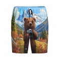 thumbnail image 3 of Picia Snowy Mountain Photography Bear Pajama Shorts for Men, Men's Pajama Bottoms, Sleepwear,Short Pajama Pants-Large, 3 of 9