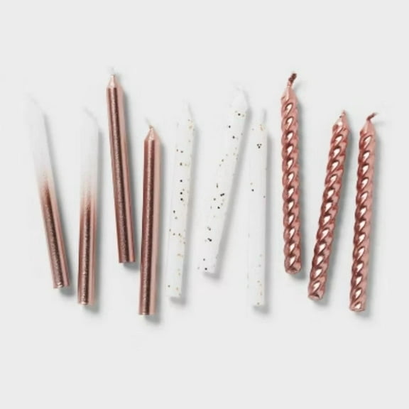10Ct Rose Gold Assorted Candles - Spritz™