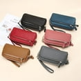 thumbnail image 2 of Genuine Leather Women Double Zip Wallet 2024 new Ladies Clutch Purse Cowhide Wristlet Bag Coin Purse Fashion Mobile Phone Bags, 2 of 6
