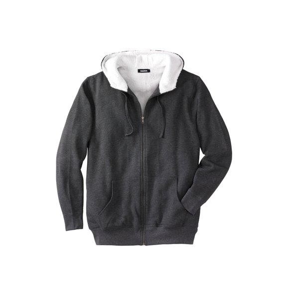 Kingsize Men's Big & Tall Sherpa-lined Fleece Zip Hoodie Jacket