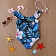 thumbnail image 6 of Grblisyd Girls Swimsuit Flutter Sleeve Hawaiian One Piece Bathing Suit Crew Neck Girls'Swimwear 10Y, 6 of 6