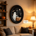 thumbnail image 6 of Vintage Halloween Ghost Wall Art, Oval Framed Spooky Decor, Rustic Farmhouse Style for Living Room & Entryway, Seasonal Home Decoration for Halloween Lovers, 6 of 7