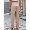 thumbnail image 2 of Cuteduck Women's Versatile Stretchy Waist Slacks for Women, Casual Straight Leg Pants with Slant Pockets S-2XL, 2 of 7