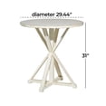thumbnail image 4 of DecMode 29" x 31" White Wood Accent Table with X Shaped Legs, 1-Piece, 4 of 10